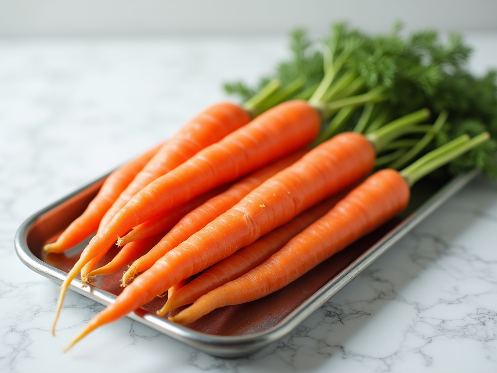 Fresh raw carrots with green tops